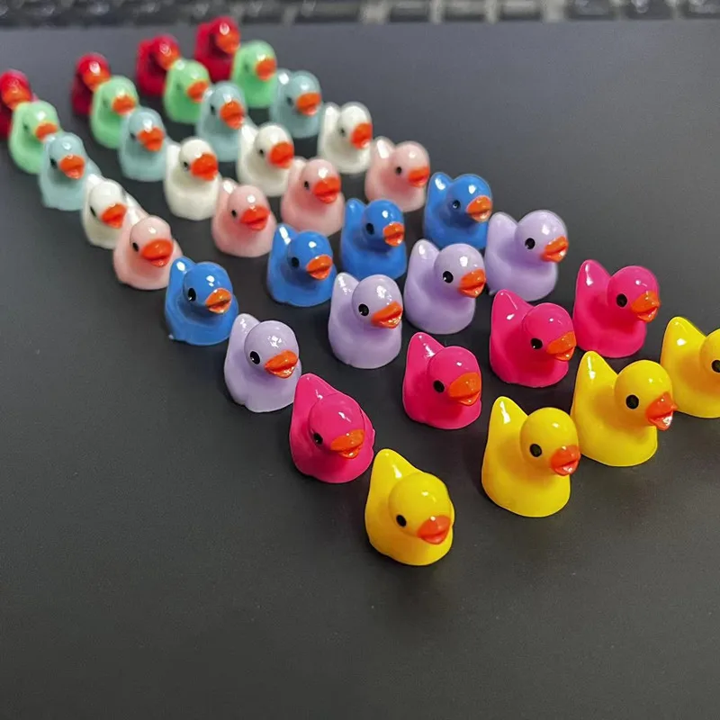 Mini patos de resina para decoración del hogar, accesorios de bricolaje, micropaisaje, jardín, coche, 70 piezas