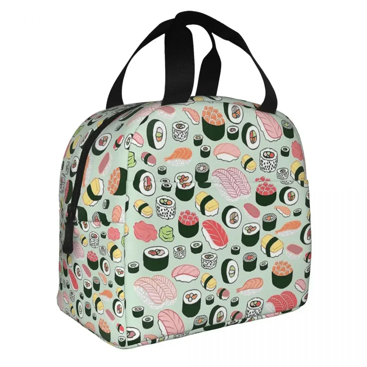 Sushi Sashimi Lunch Bag Portable Insulated Polyester Cooler Japanese Food Thermal Food Picnic Tote for Women Kids