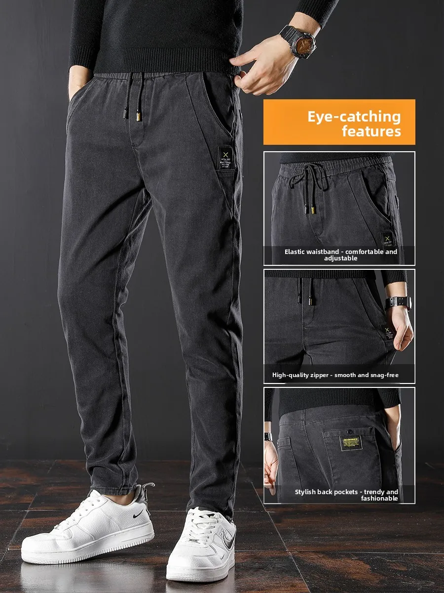 

Trendy Men's Fce Lined Thi Casual Jeans Harlan Sle All Seasons Long Trousers Comfortable plus Size Jeans