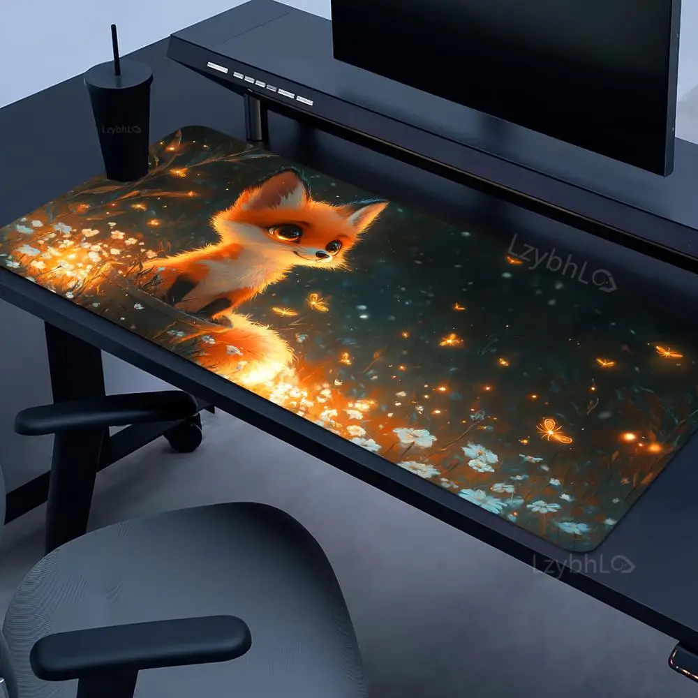 

Cute Anime Fox Mouse Pad Large Computer Office Gaming Desk Mat XXL Rubber Non-Slip Gaming Keyboard & Mouse Pad Extended Desk Mat