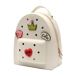 Mochilas de silicona para mujer y niña, morral escolar de PVC, impermeable, Color caramelo