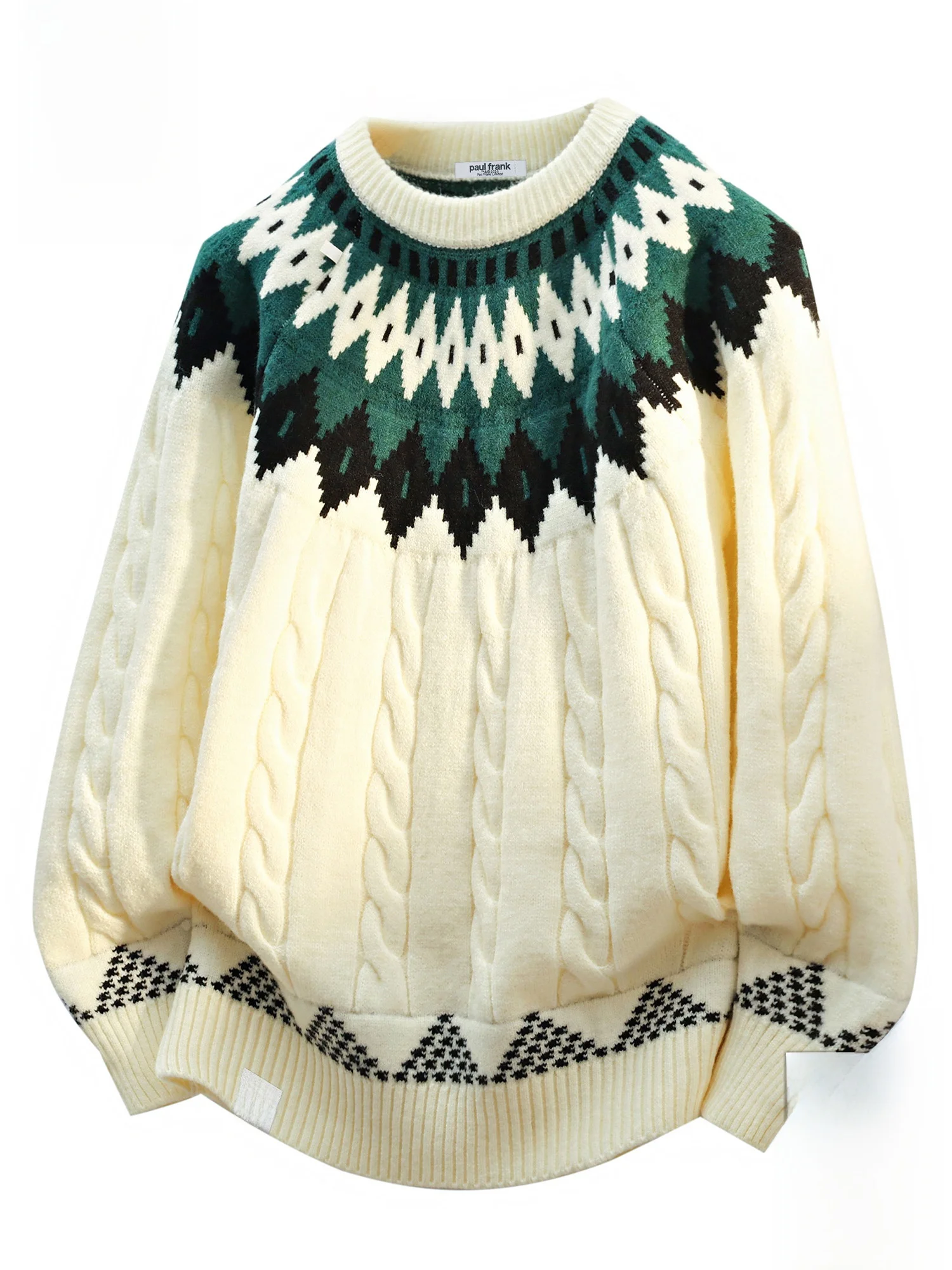 

Зимний теплый свитер PaulFrank с круглым вырезом, мужской повседневный свободный свитер с принтом обезьяны, вязаный топ, удобный, с длинными рукавами