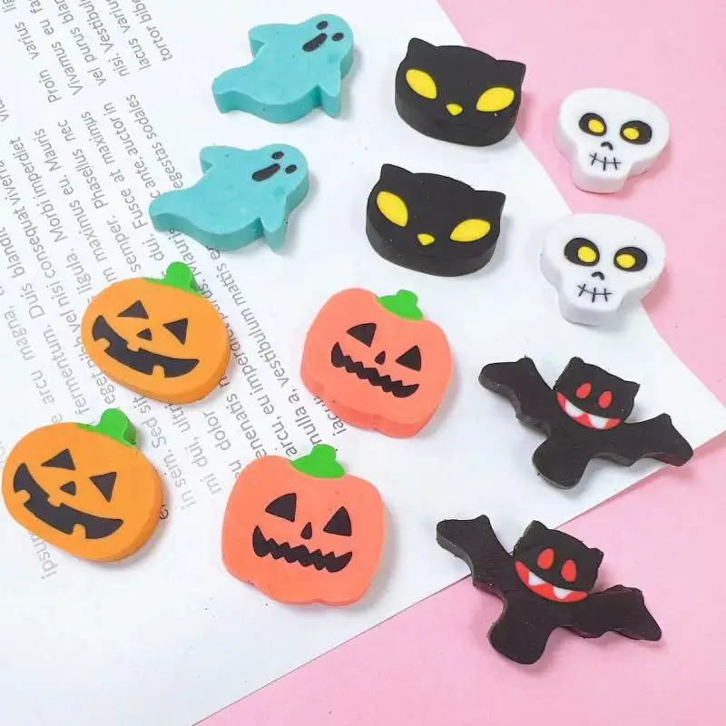 Náhodné 30pcs/pack halloween děti studenti kreativní osobnost papírnictví kreslený lebka tykev letouni duch vzhled mazací guma