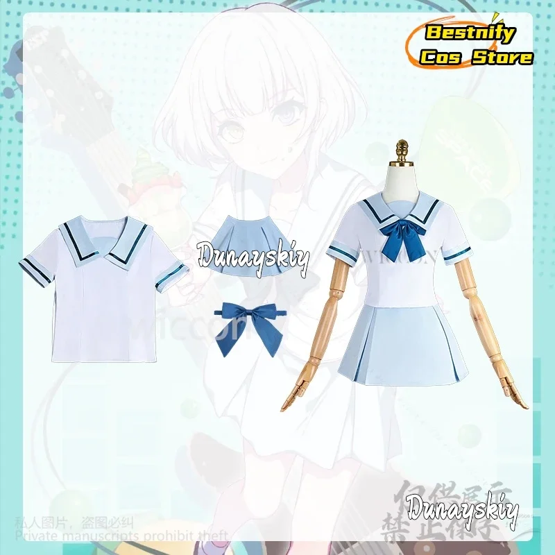 КосплейKaname Rana Anime BanG Dream! MyGO Косплей Костюм Ханасакига Школьная форма моряка Синее летнее платье Парики Лолиты платье