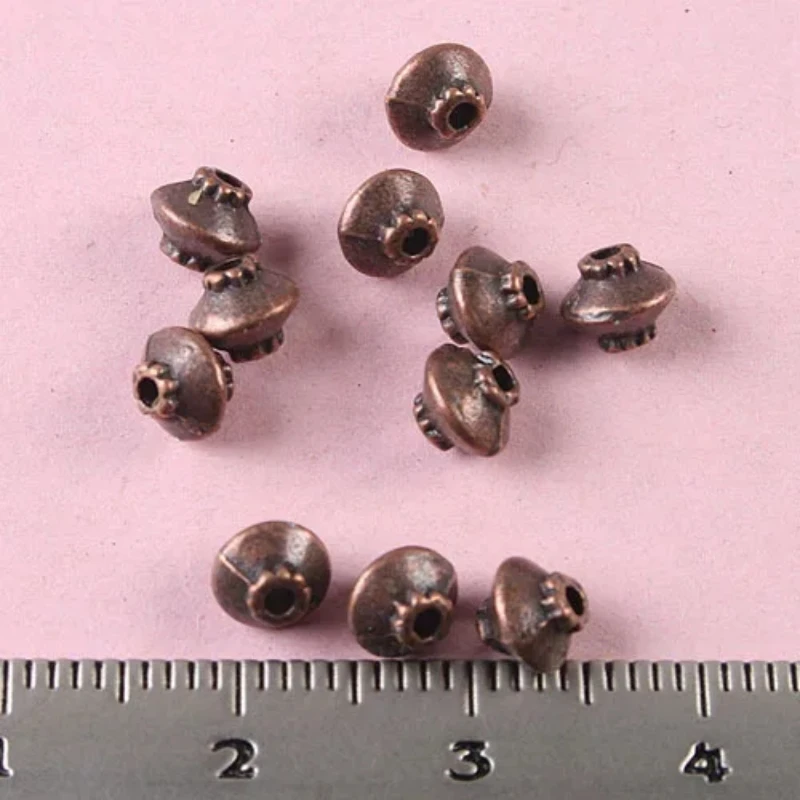 100pcs copper tone oval spacer beads h1797