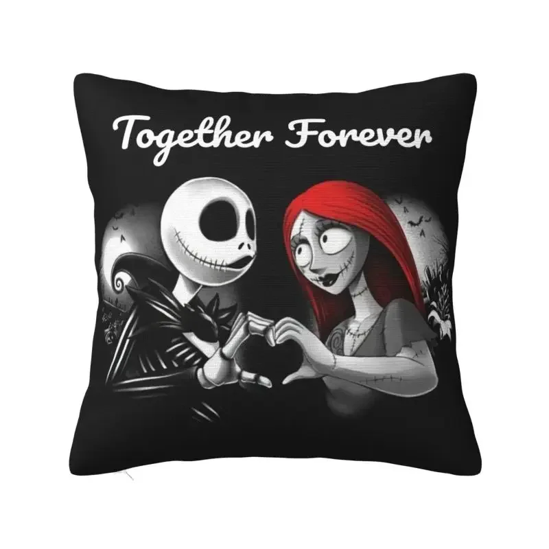 Halloween Jack Skellington Sally Pillowcase Modern Cushion Cover Velvet Pillowcase