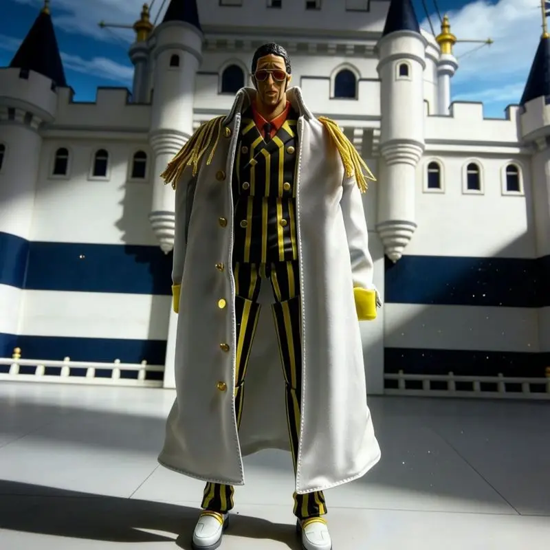 Nueva capa de almirante Borsalino hecha a mano de Anime Shf de una pieza, construcción en alambre de hierro, adecuada para juguetes 1/12