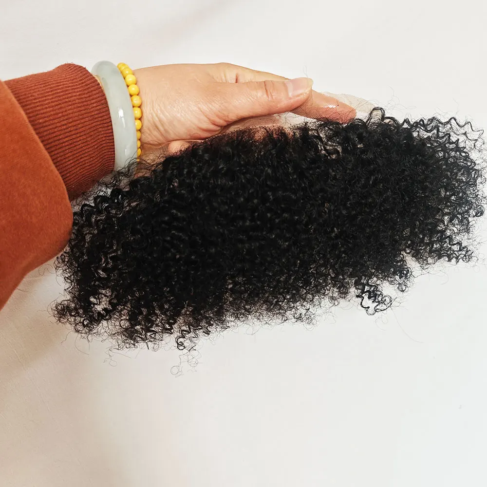 Full Lace Mens Wigs Afro Curly Hairline Toupee HD Invisible Lace Front 1.57x7.08'' Back Man Hairpieces Topper for Men and Women