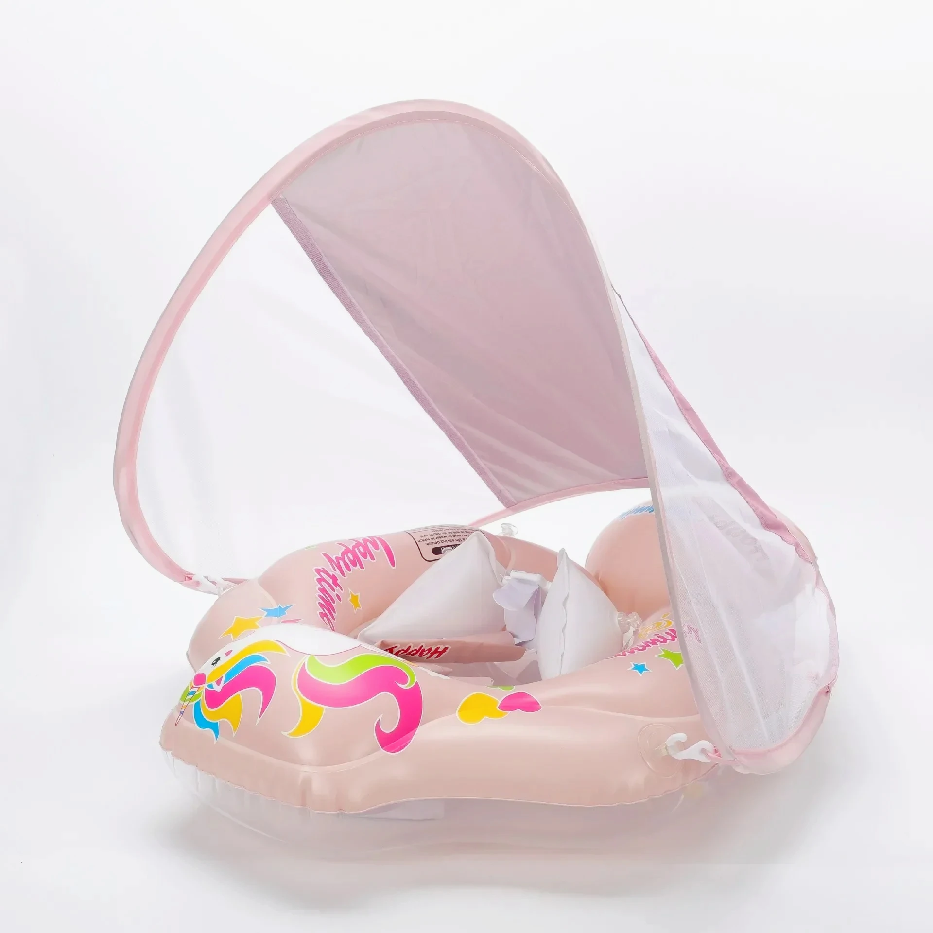 캐노피가있는 아기 수영장 플로트 풍선 유아 플로팅 링 어린이 수영 서클 입욕 여름 장난감