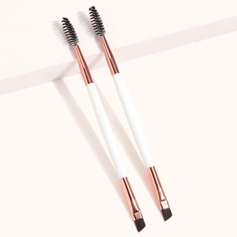 2PCS Double Head Eyebrow Brushes Set Angled Eye Shadow Eyelashes Makeup Brush Comb Blending Cosmetic Beauty Tools