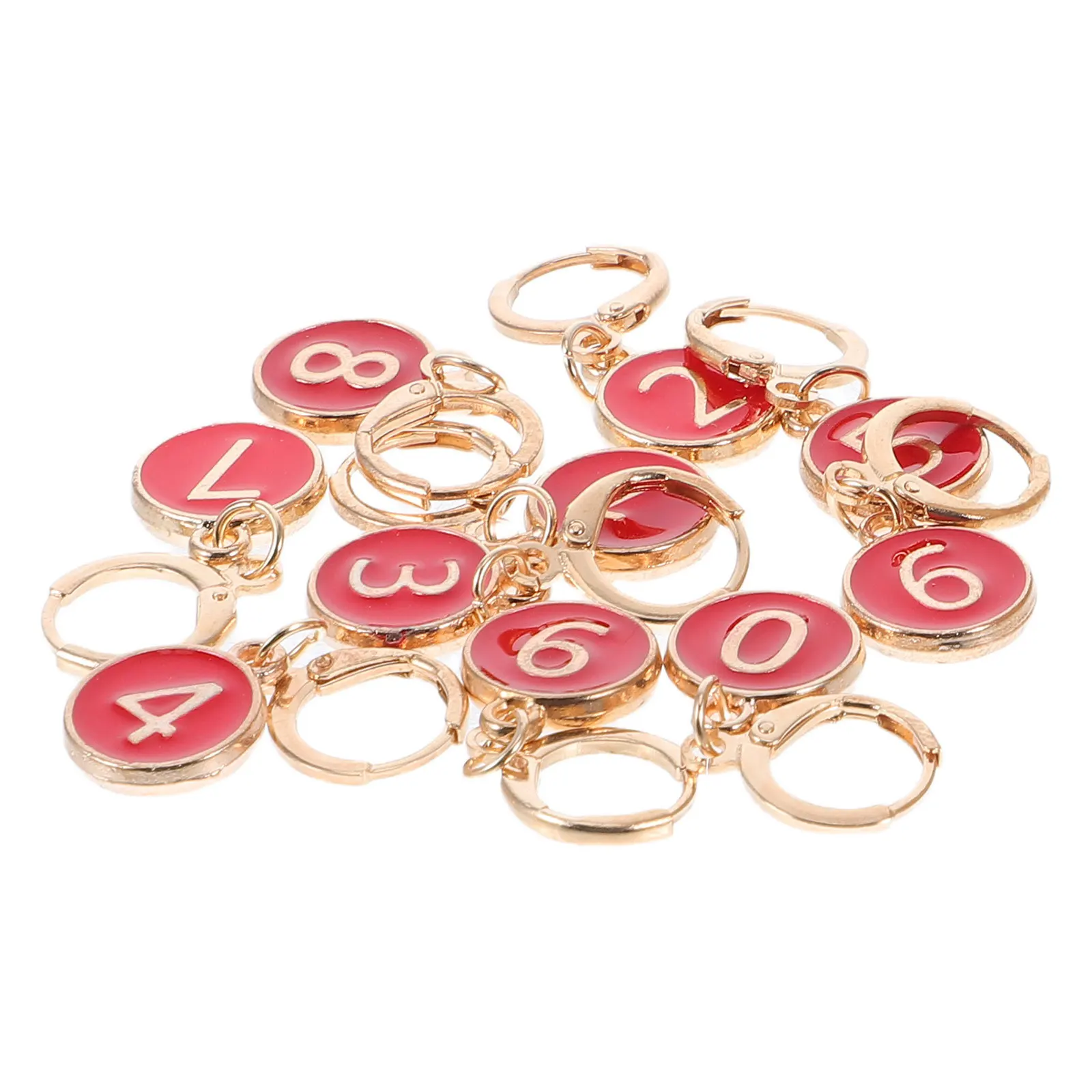 Penanda Rajutan Logam Bulat Merah untuk Merajut dan Merenda