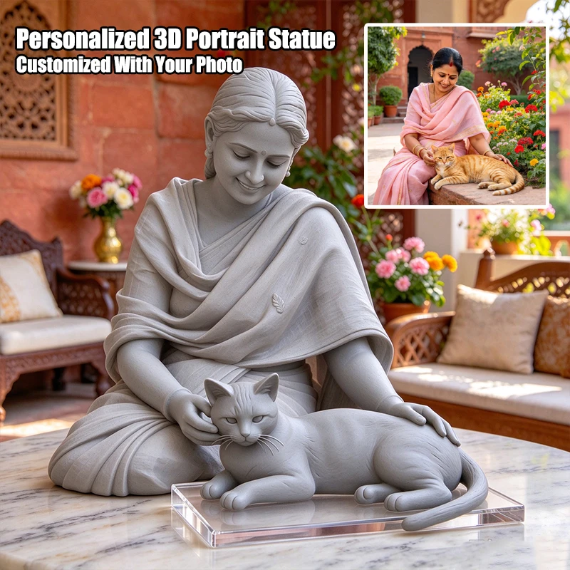 Personalized Custom 3D Figurine from Your Photo, Full Body 3D Printed Human Statue, Unique Anniversary Keepsake Gift for Couple