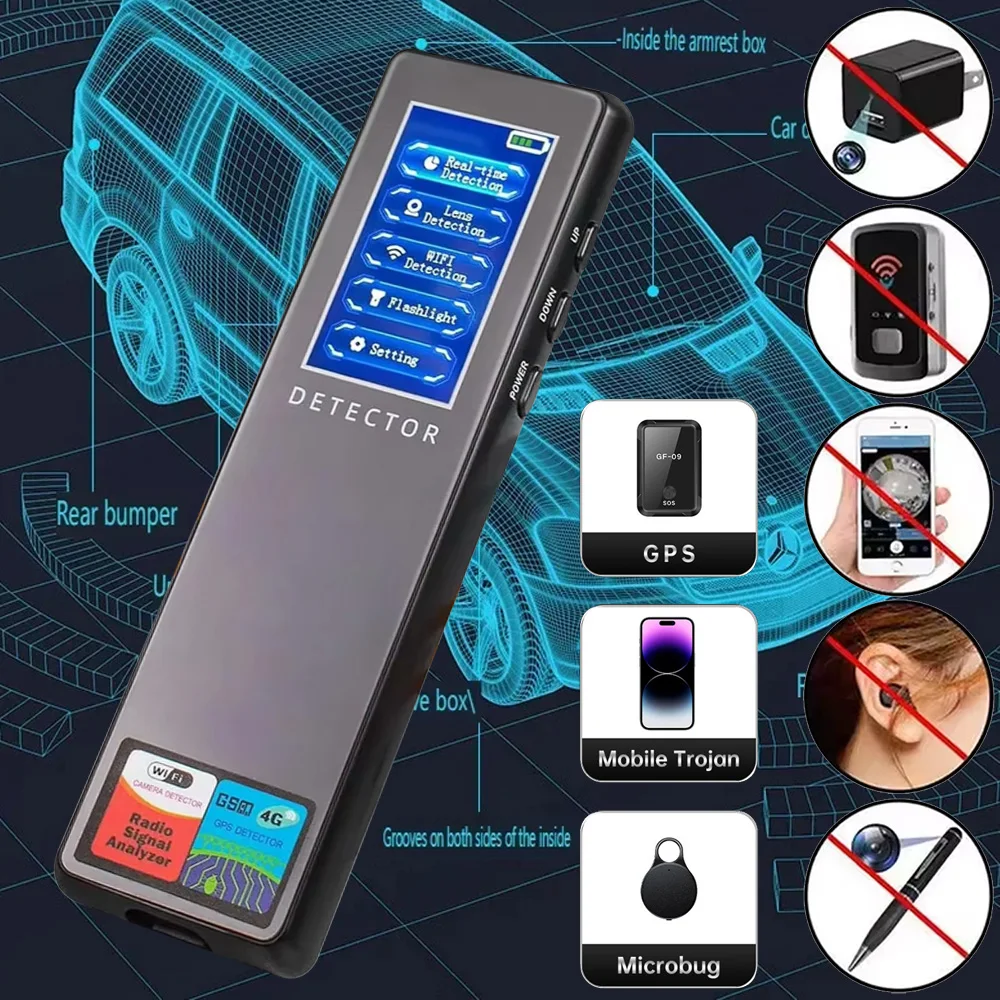Multi-function Hacking Gadgets Bluetooth Wifi Detector Bug GSM GPS Tracker Anti-Spy RF Detector Laser GSM WiFi Signal Detection