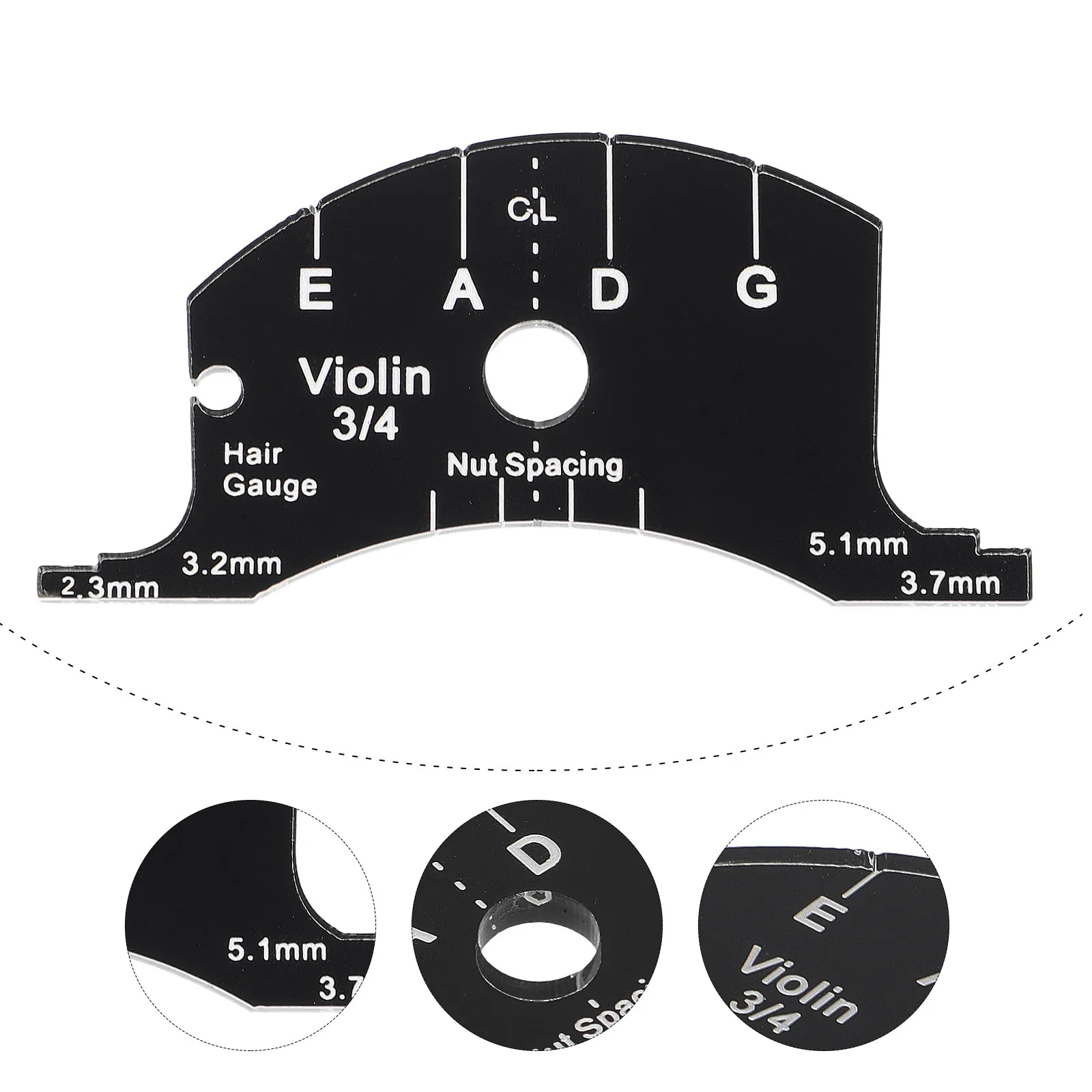1Pcs Practical Violin Part Multifunctional Ruler Accurate Measurement Easy Operation Durable Material Black Violin Bridge