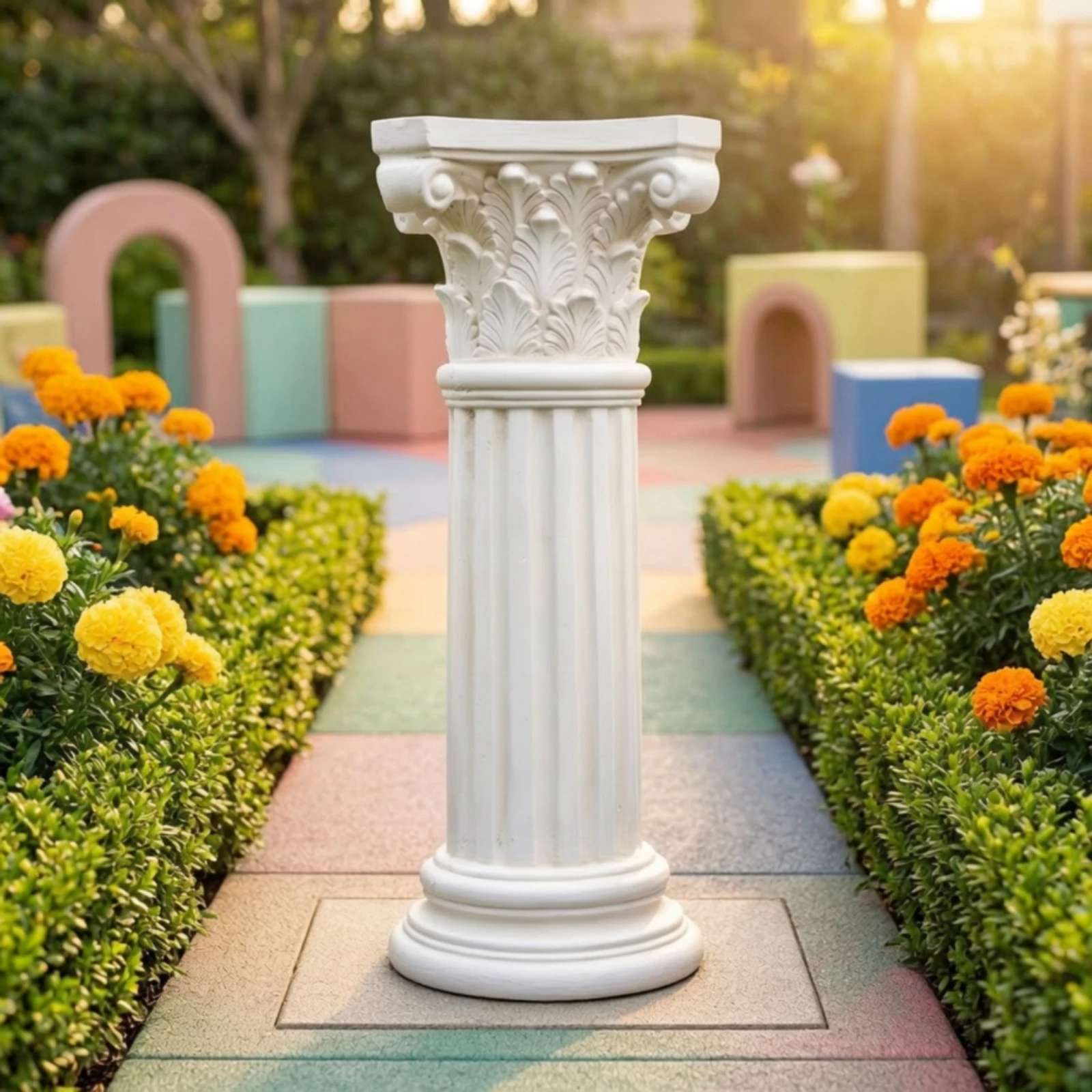 Roman Column Pedestal Architectural Classical Pedestal Roman Column Elegant Planter Stand Versatile for Patio, Courtyard