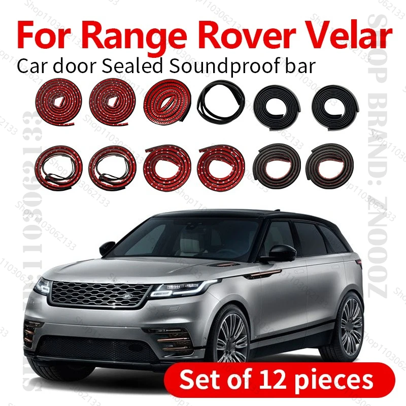 

Для Land Rover Range Rover Velar уплотнительная лента для двери автомобиля, резиновая двухслойная уплотнительная лента, звукоизоляционная пылезащитная уплотнительная лента, 12 шт.