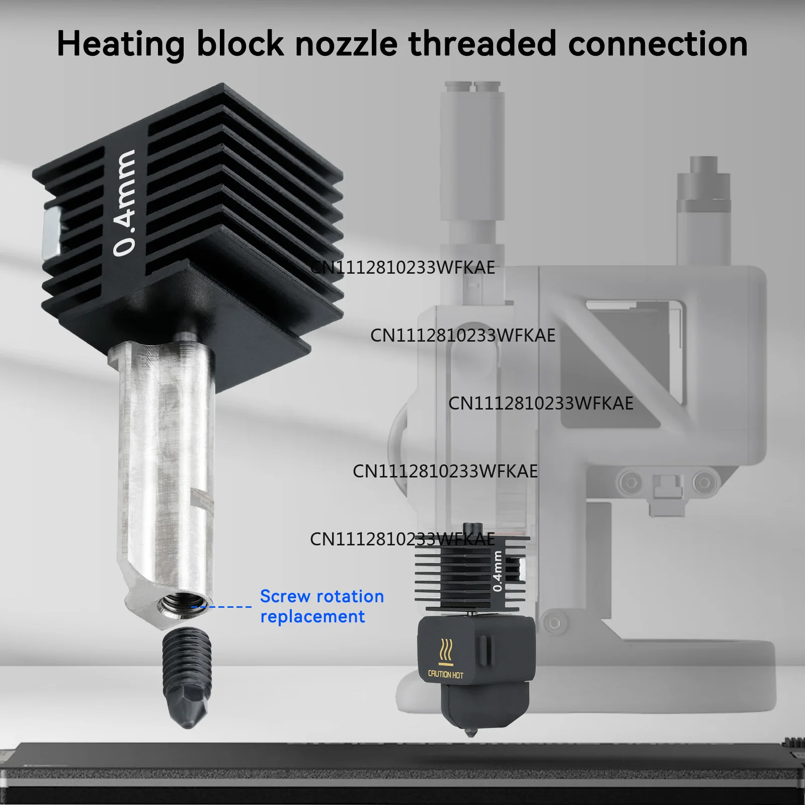 Hotend Kit For Bambu Lab A1/A1 Mini Fast Speed Hot End Assembly 0.2/0.4/0.6/0.8mm Hardened steel Nozzle Bambulab A2L 3D Printer