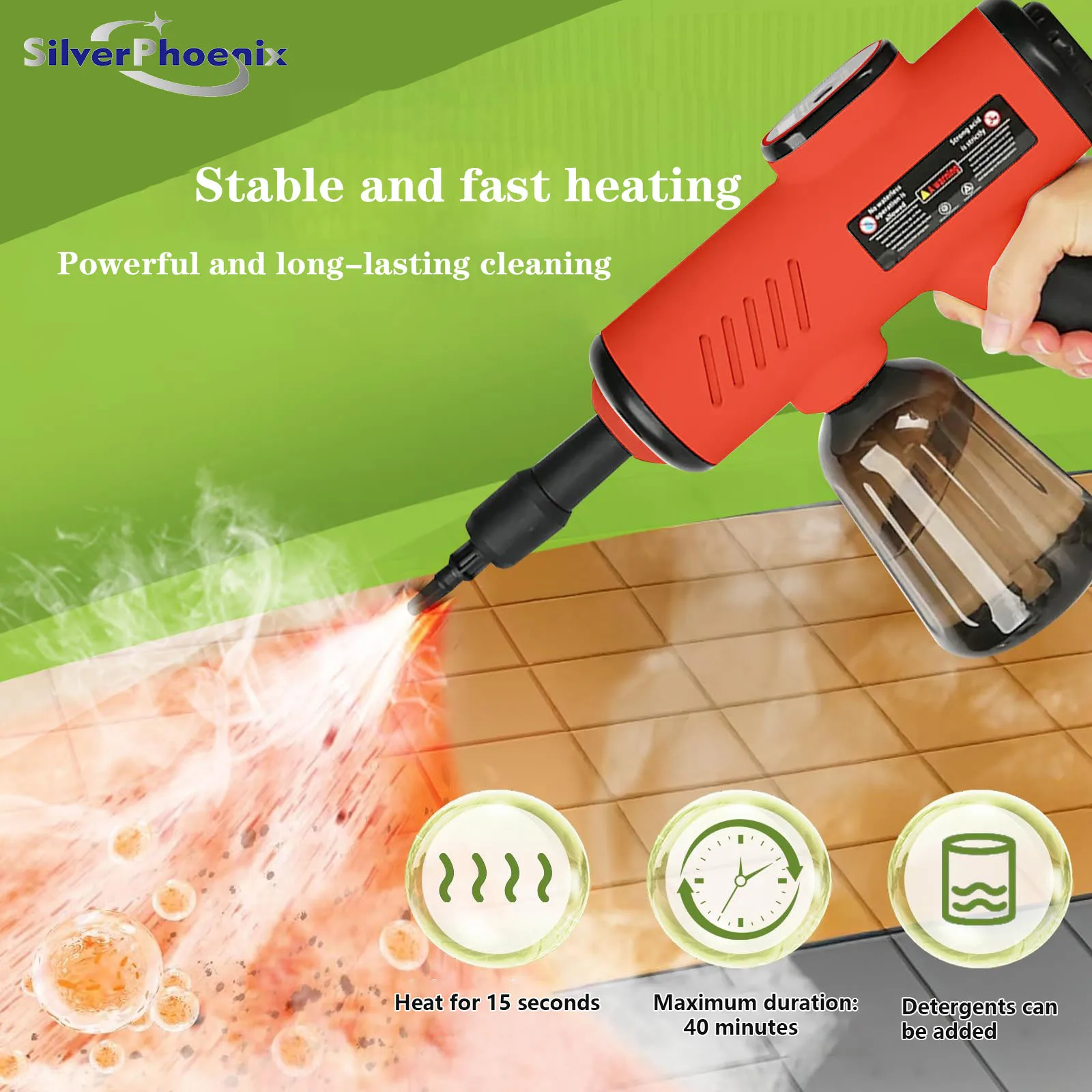 Handheld Steam Cleaner High-Pressure and High-Temperature Sterilization 1200W Household Kitchen Air Conditioner Hood Washer Gun