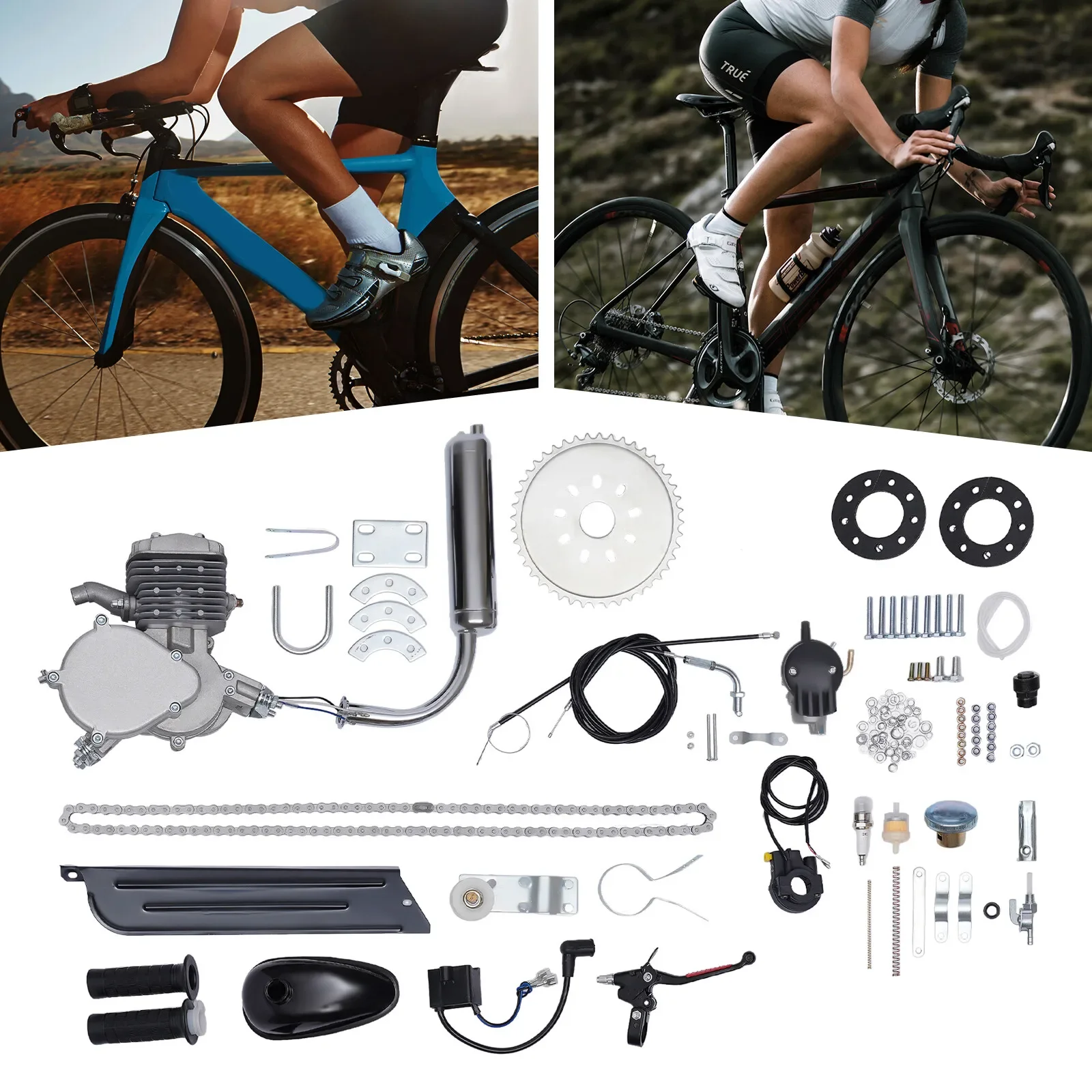 2-السكتة الدماغية 80CC محرك دراجة عدة طفيف الضوضاء محرك بنزين بمحركات دراجة هوائية جبلية المحرك لمعظم الدراجات 26 ''أو 28''