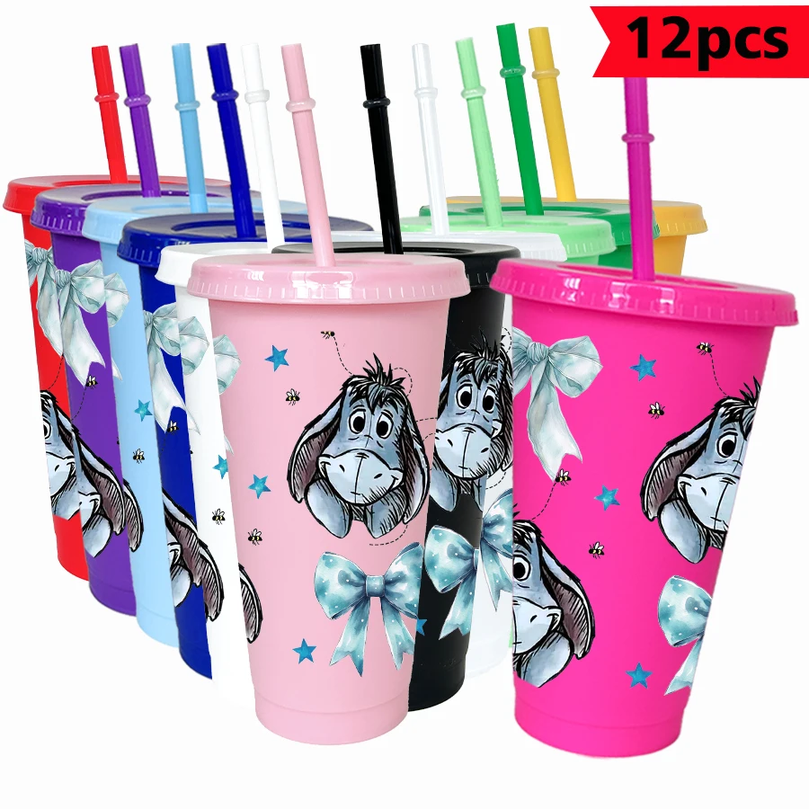 

12PCS/pack Disney, puppy, bow 26oz multi-color plastic water cup party drinking utensils birthday/back to school gift