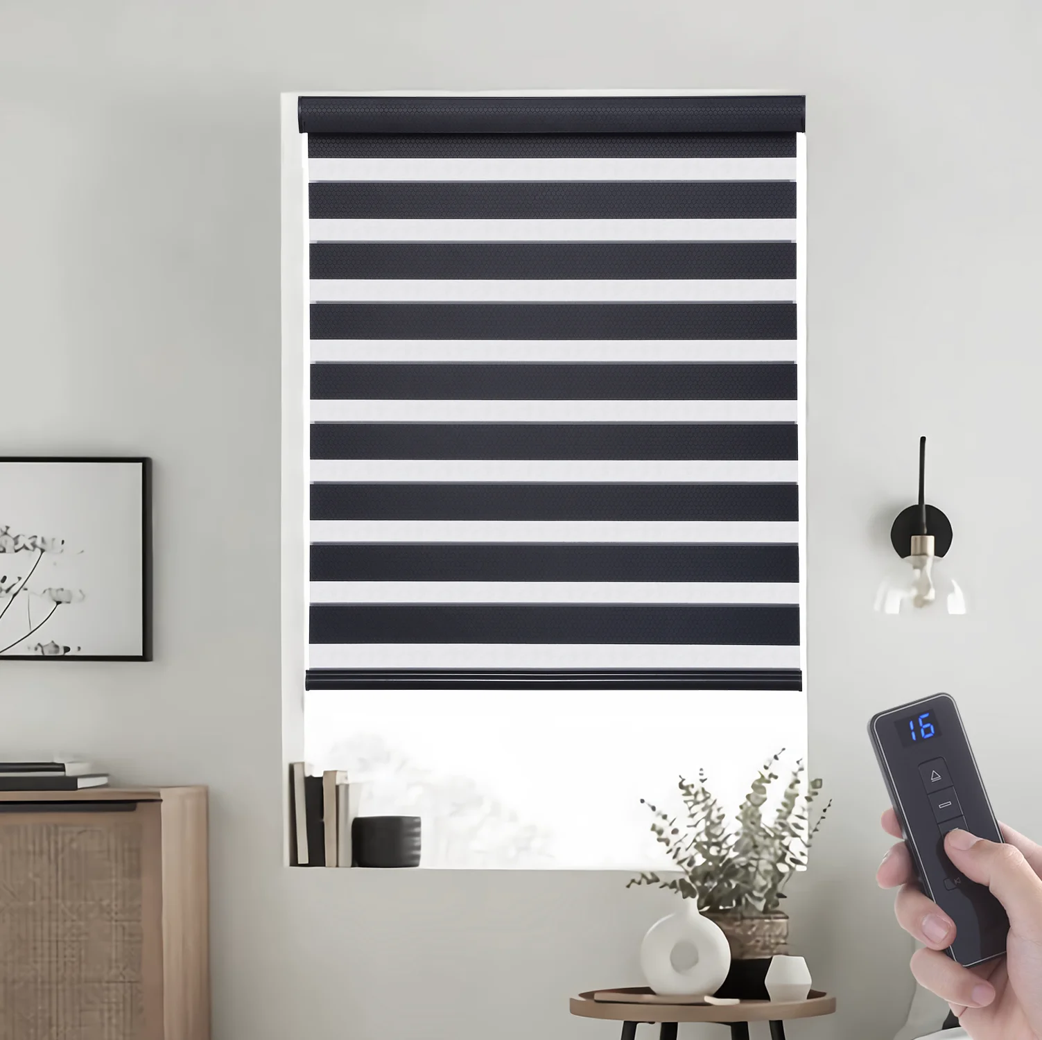 # Hot Double Zebra Blinds Electric Day And Night Grey Luxury Curtain Fabric Sunshade Roller Blinds Zebra Blinds