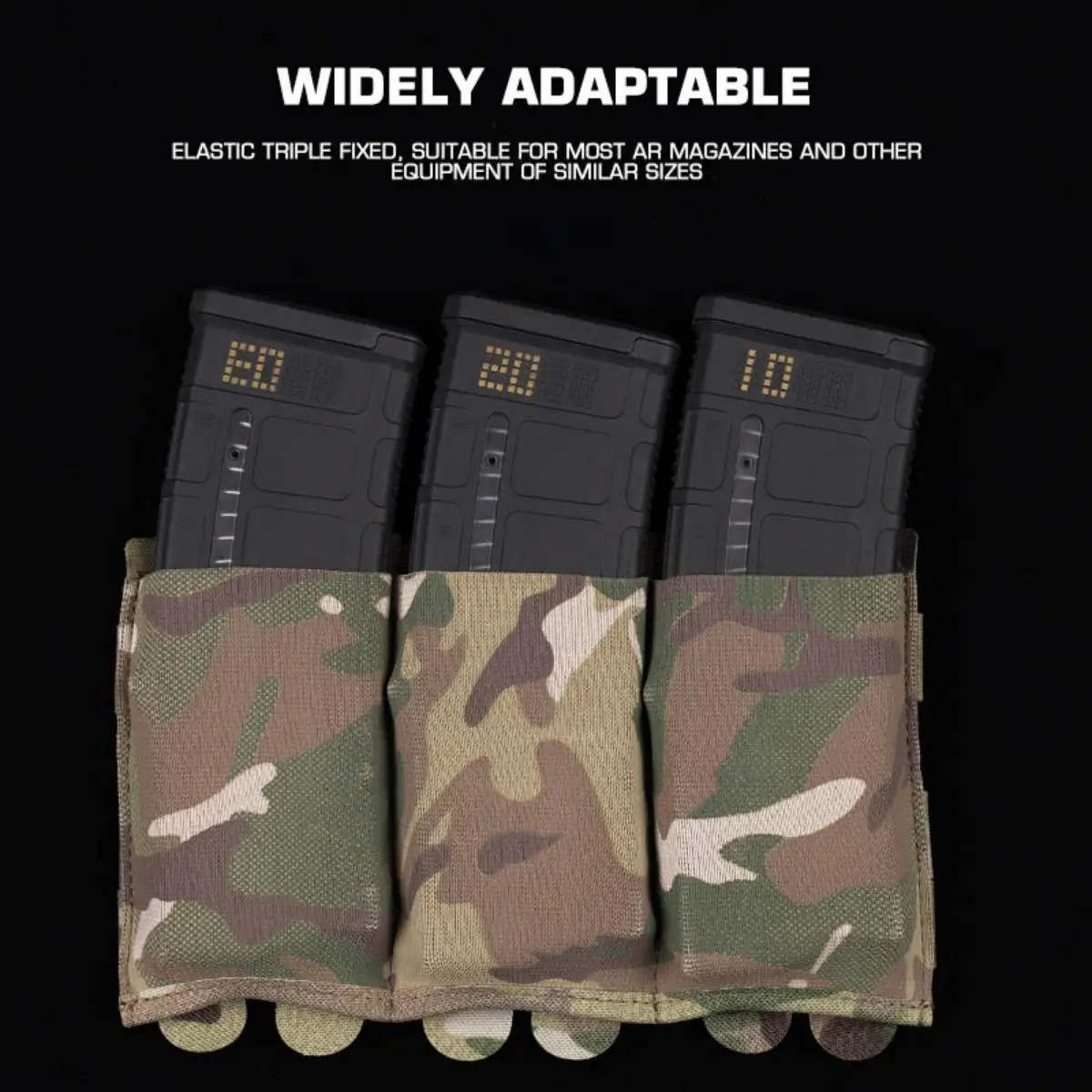 내구성 경량 탄성 AR M4 5.56 AK 7.62 트리플 매거진 파우치 라이플 트리플 몰리 매거진 홀스터