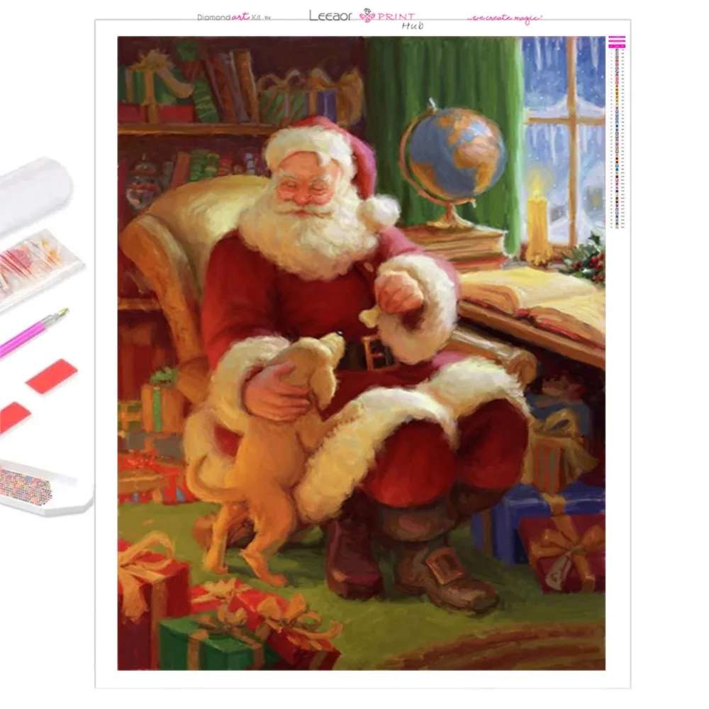 5D DIY Diamond Painting Set 2023 New Santa Claus Christmas Handmade Cross Stitch Crafts Mosaic Art Home Decoration Gift Pintura