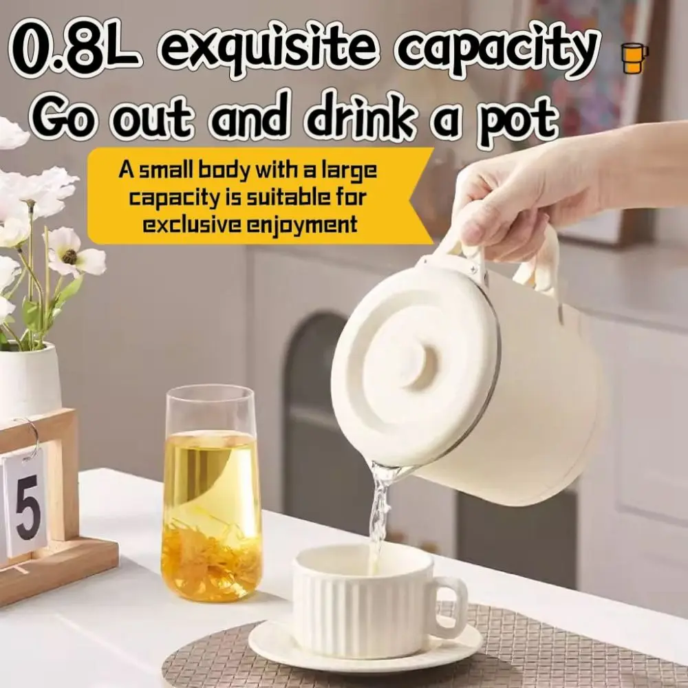 

New 800ML Electric Kettle 2-in-1 Foldable Rice Cooker 304 Stainless Steel Household Kettle