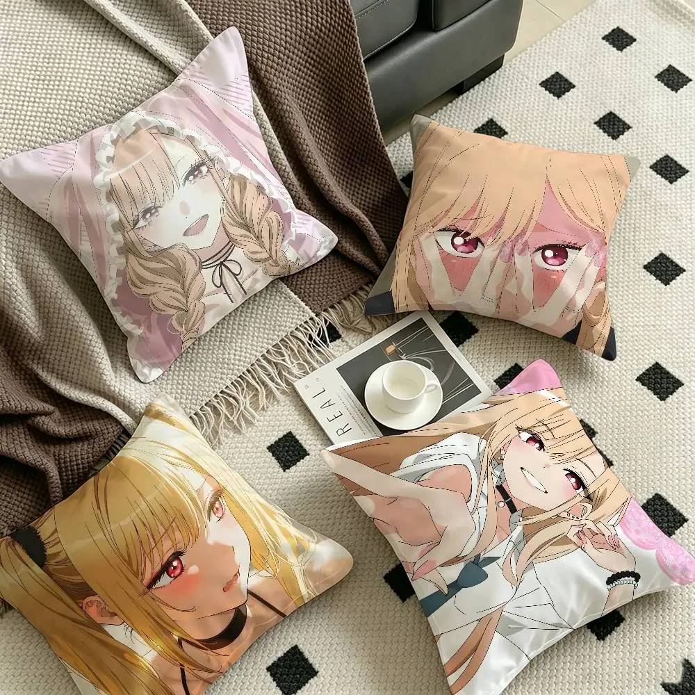 Japan Anime My Dress Up Darling Kawaii Cushion Cover Car Throw Pillow Case For Sofa Car Christmas Gift 40x40cm 45x45cm