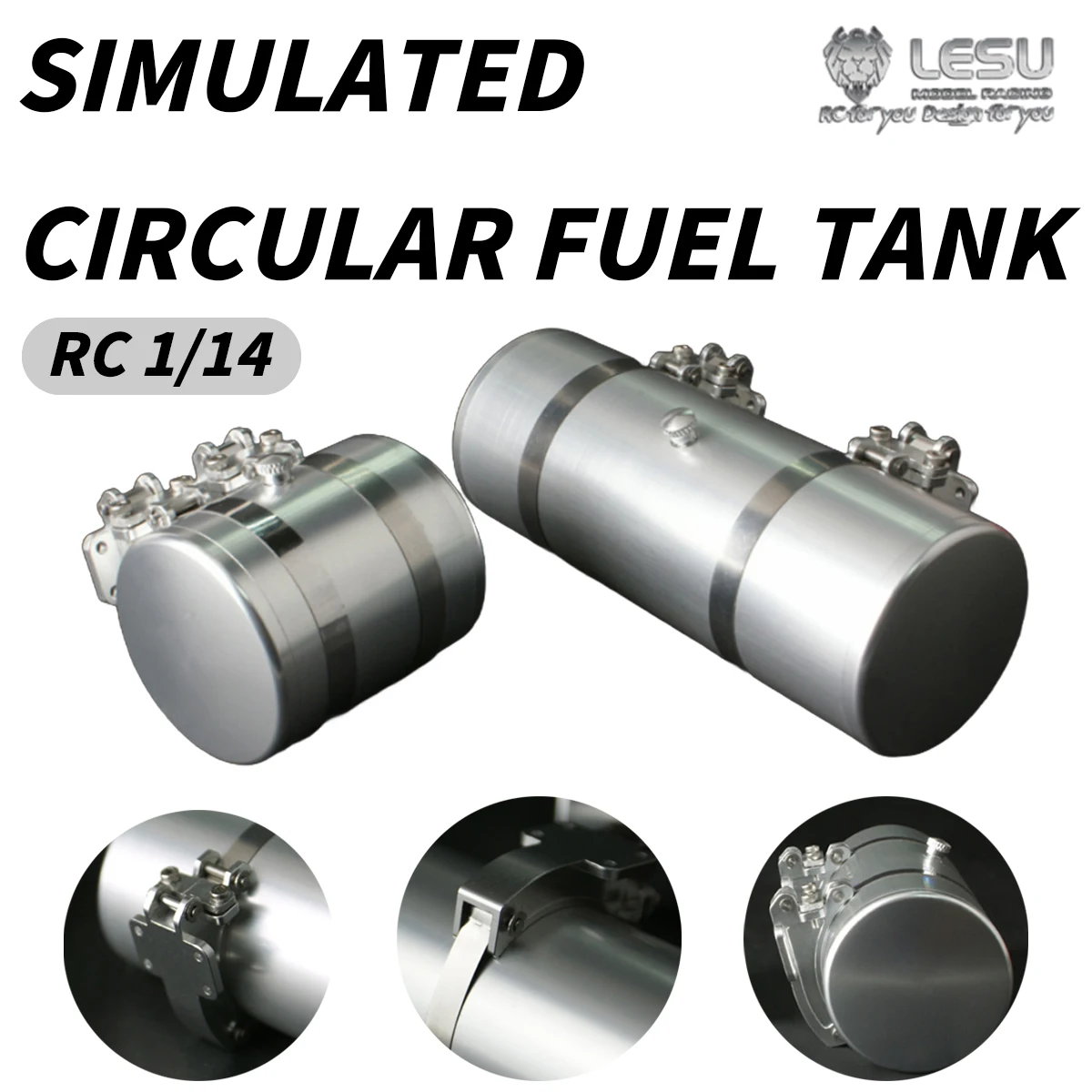 LESU Serbatoio Carburante Circolare G6059 GL Modello Camion Americano Stile per 1/14 Tamiya RC Trattore King Hauler Globe Liner Accessorio di Aggiornamento