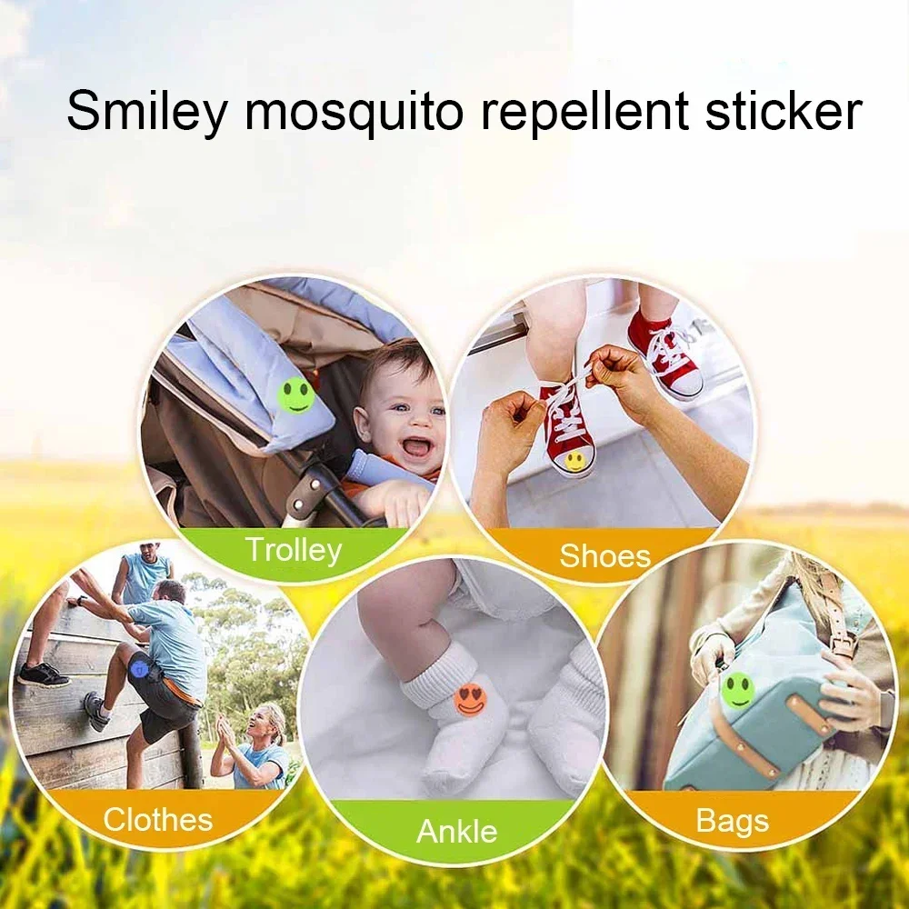 60/120 Pcs 100% Natural Non Toxic Stickers for Children Women Men Random Pattern Smiling Face Drive Repeller