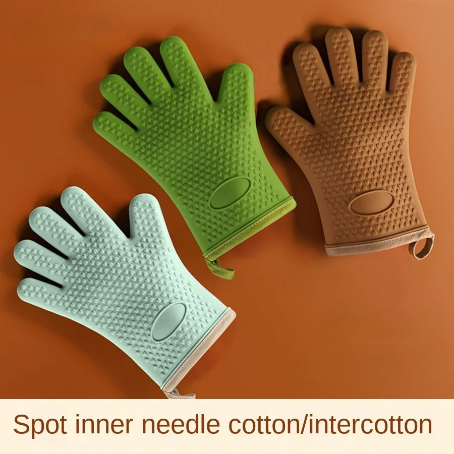 

New Hand Bake Silicone Gloves Microwave Oven Baking Gloves Kitchen Anti-scald Anti-slip Silicone BBQ Oven Pot Holder