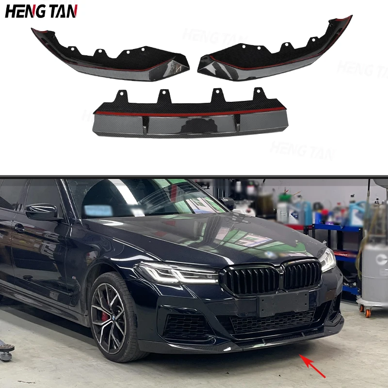 

For BMW 5 Series G30 G38 M Sport 2021+ Car Front Bumper Splitter Front Lip Chin Spoiler Diffuser Carbon Fiber Parts Body kit