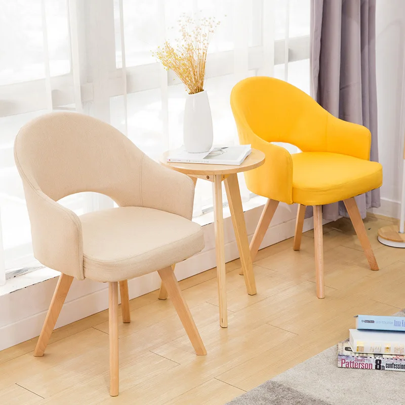 Nordic Solid Wood Dining Chair Household Modern Simple Adult Single Sofa Computer Chair Back Coffee Shop Desk Chair Dropshipping