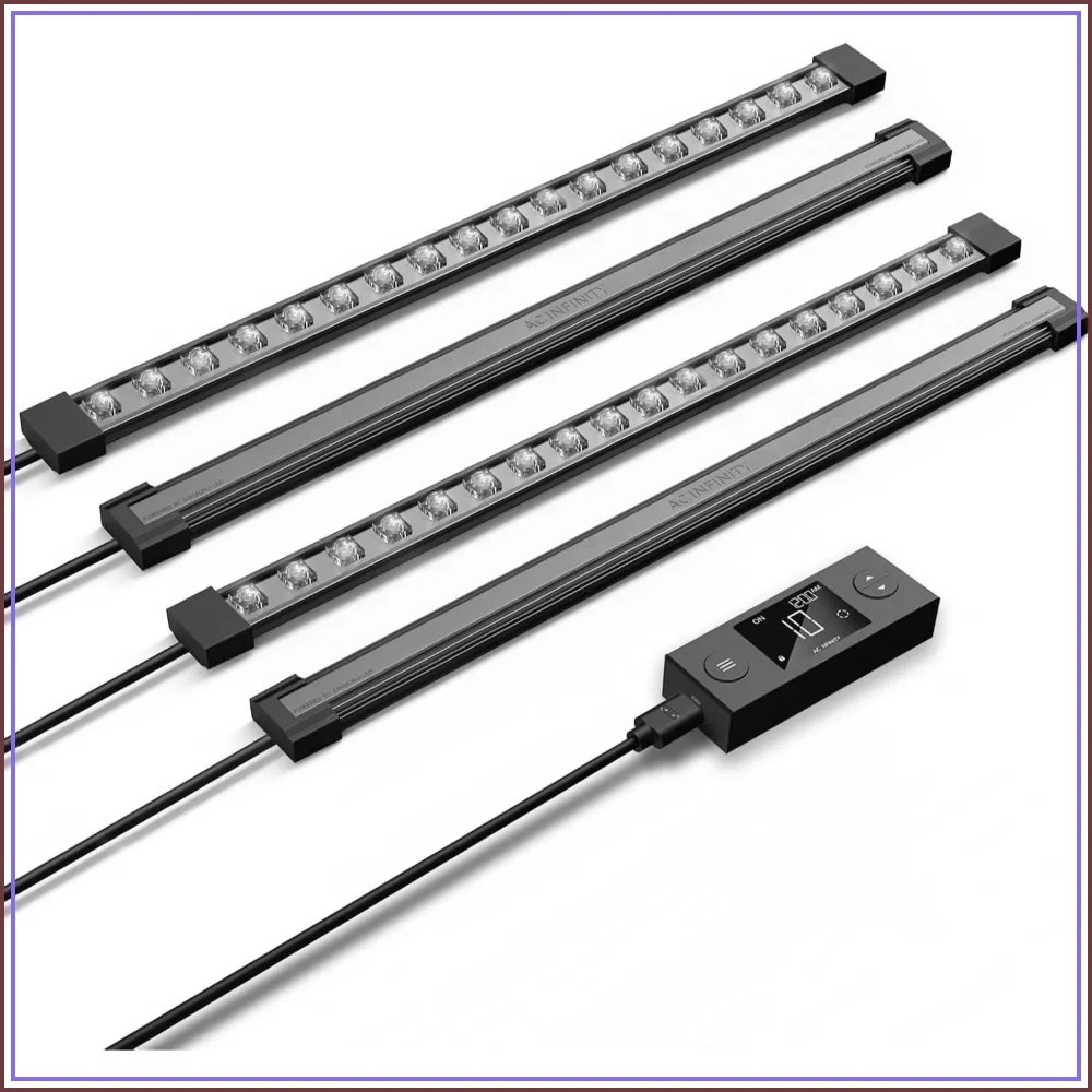 Full Spectrum LED Grow Light Bars 16", Samsung LM301H EVO Diodes, Digital Dimming Timer for Indoor Plants