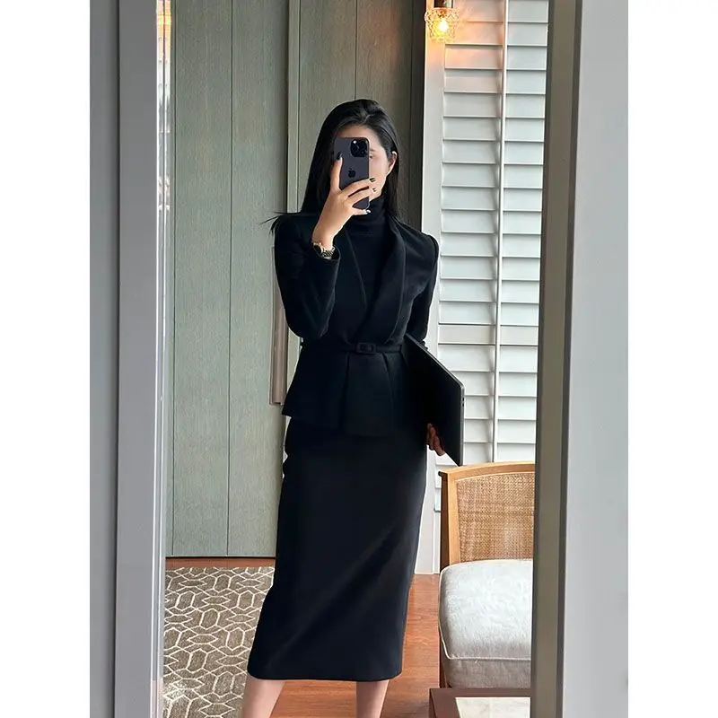 

UNXX High End Professional Suits Women Autumn Fashion Temperament Business Formal Slim Blazer + Skirt Office Ladies Work Wear