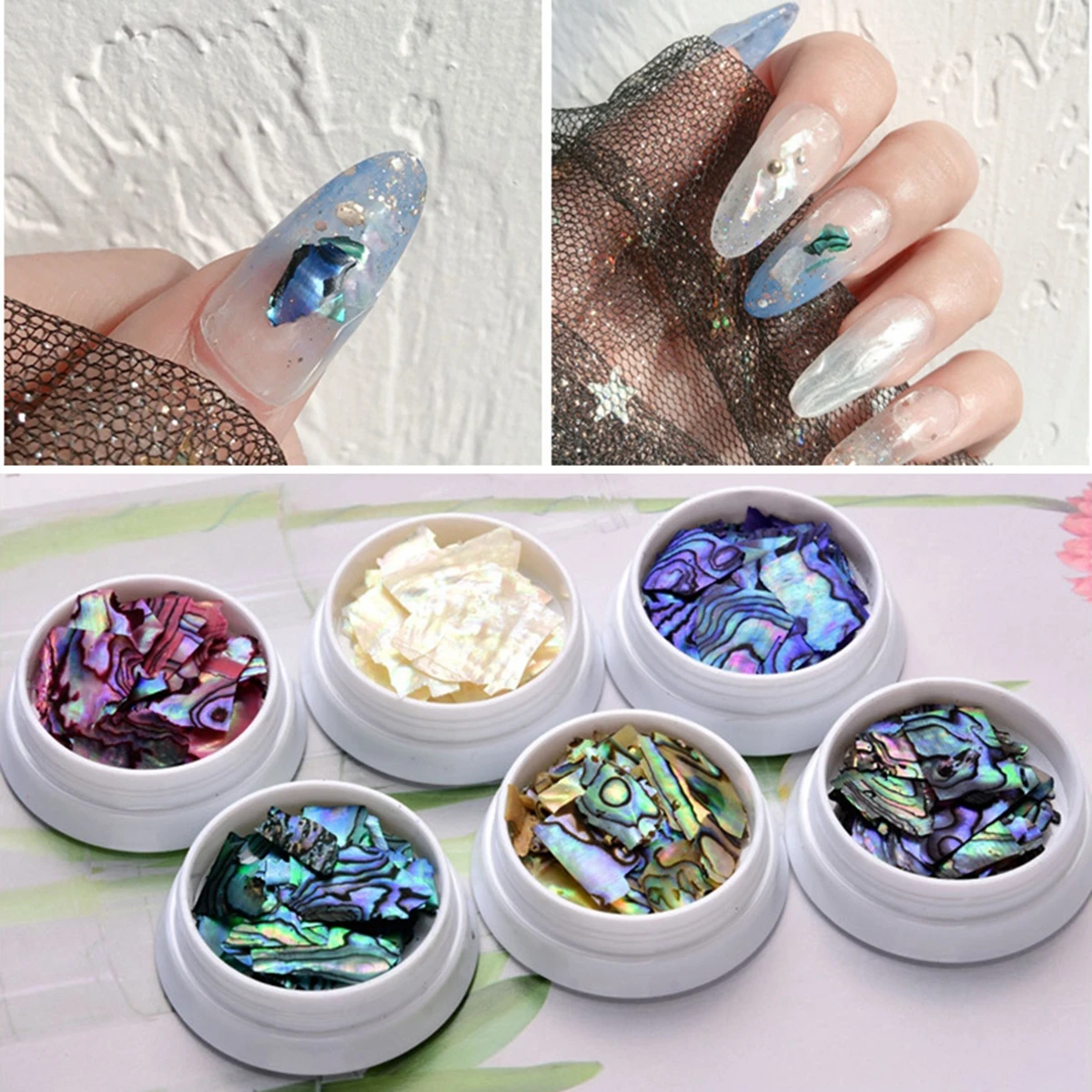 Women Nail Art Ultra Thin Accessories Shell Slice New Zealand Big Abalone Shard Abalone