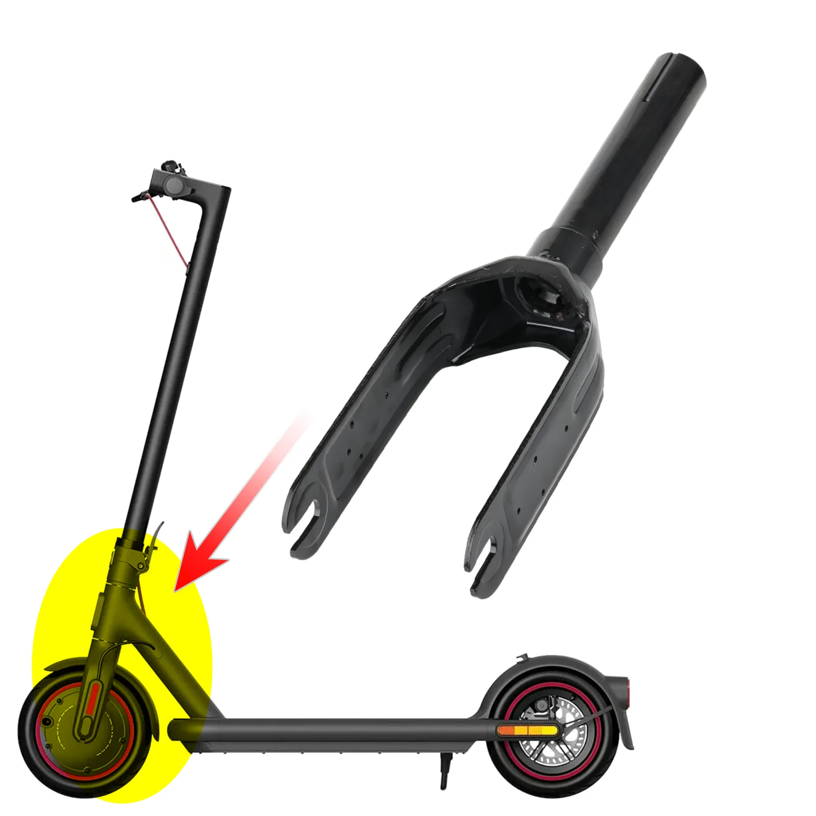 4pro Front Fork Aluminum Alloy for Xiaomi Electric Scooter 4 Pro Wheel Bracket Replacement Spare Parts