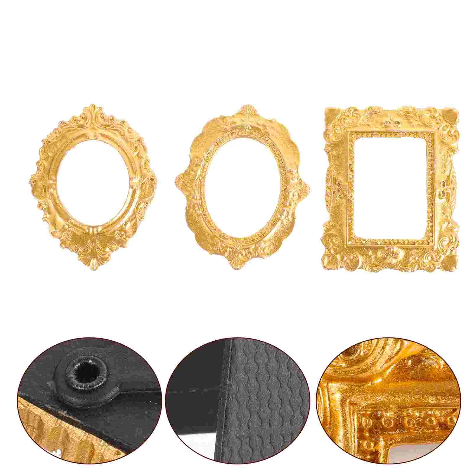 15 Pcs Home Decor Photo Frame Mini Vintage Resin Frames Picture Golden House Decorative