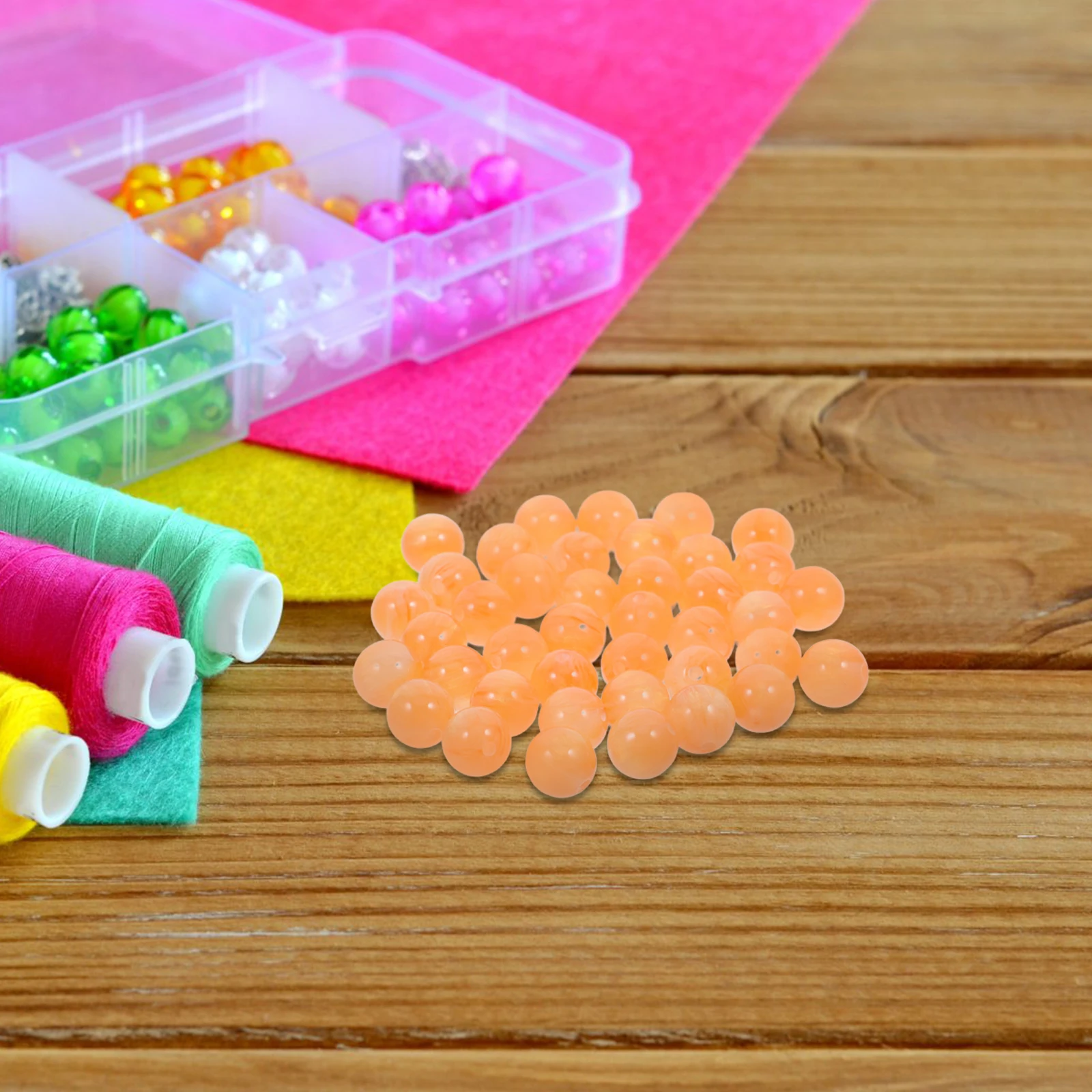 

40pcs Decorative Resin Diy Crafts Jewelry Making Smooth Round Loose For Bracelet Necklace Hair Accessory Spacer Beads Bulk Small
