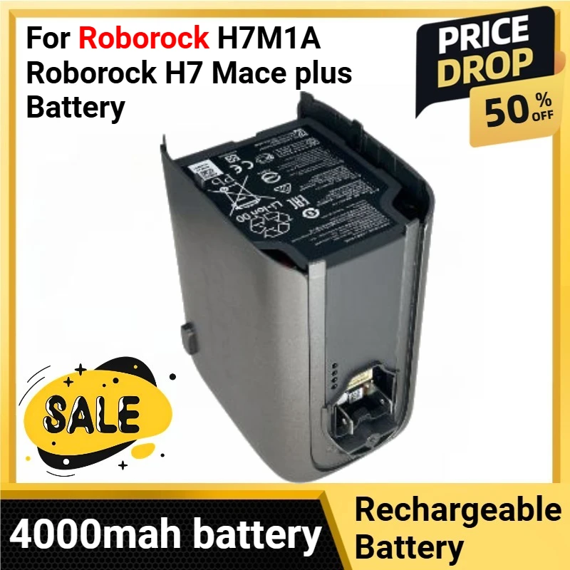 

Handheld Wireless Vacuum Cleaner Accessories 4000mAh for Roborock H7M1A Roborock H7 Mace Plus Battery