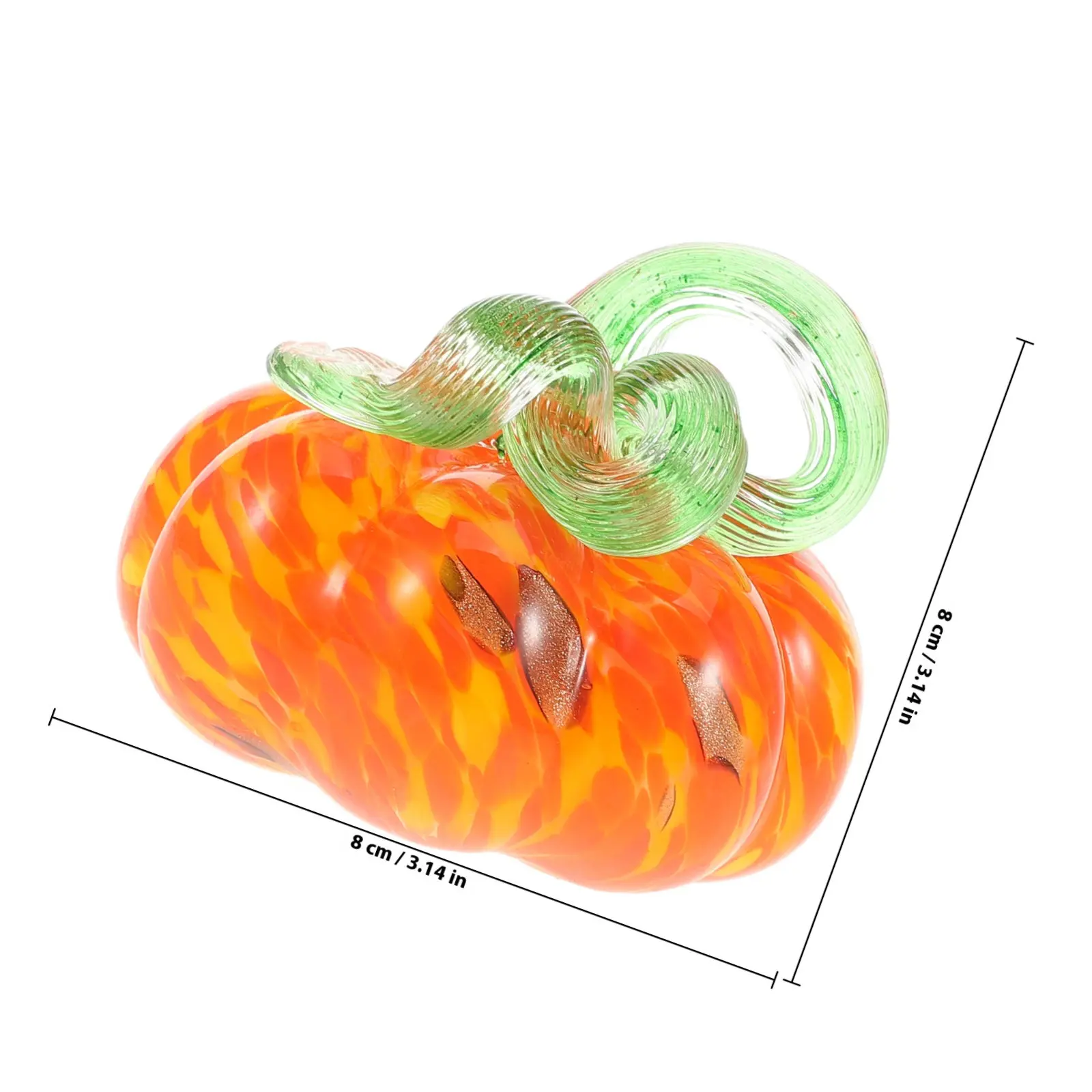 Handmade Blown Glass Pumpkin 80Mm Rustic Country Style Halloween Table Decor Fall Fireplace Thanksgiving Centerpiece Crystal