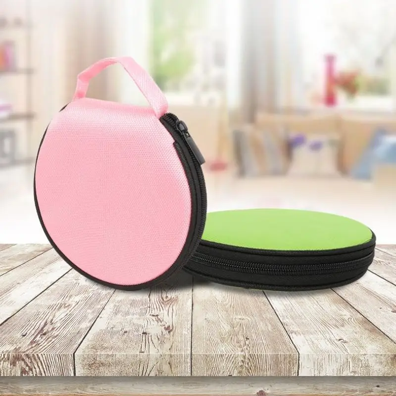 （Summer4）Portable CD DVD Storage Case 20 Capacity Dual Use Oxford Cloth Round Holder With Zipper For Home Car - view 5