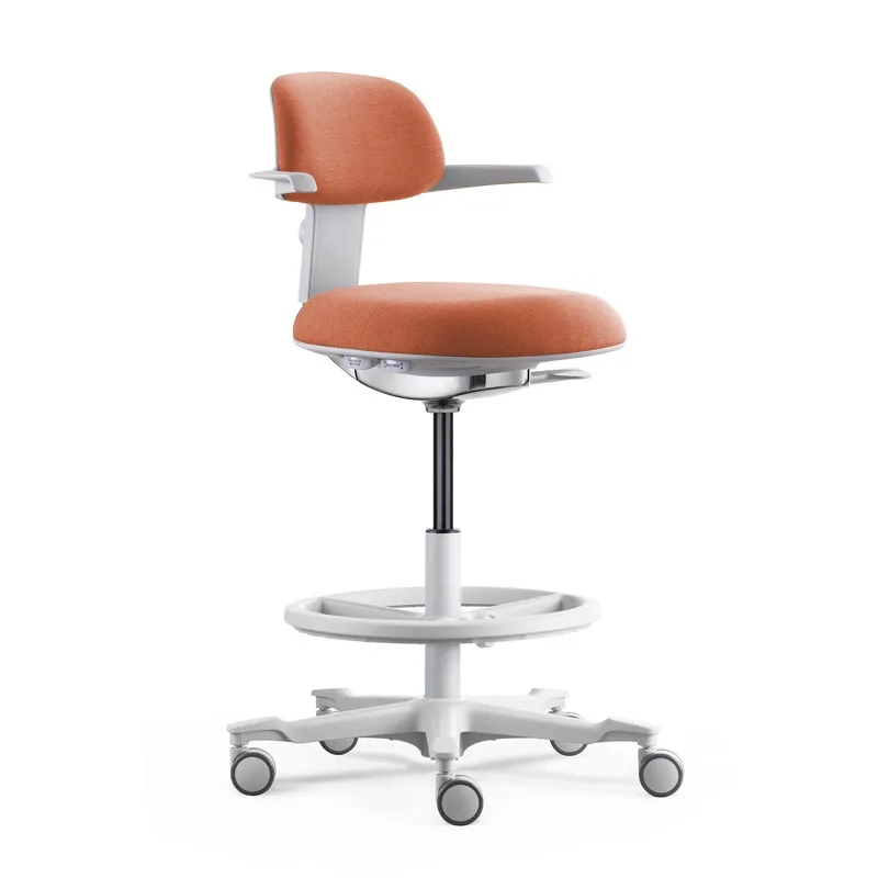 Chair Rolling Ergonomic Rotary Office Stool with Foot Pads Height Adjustable Ergonomic Chair