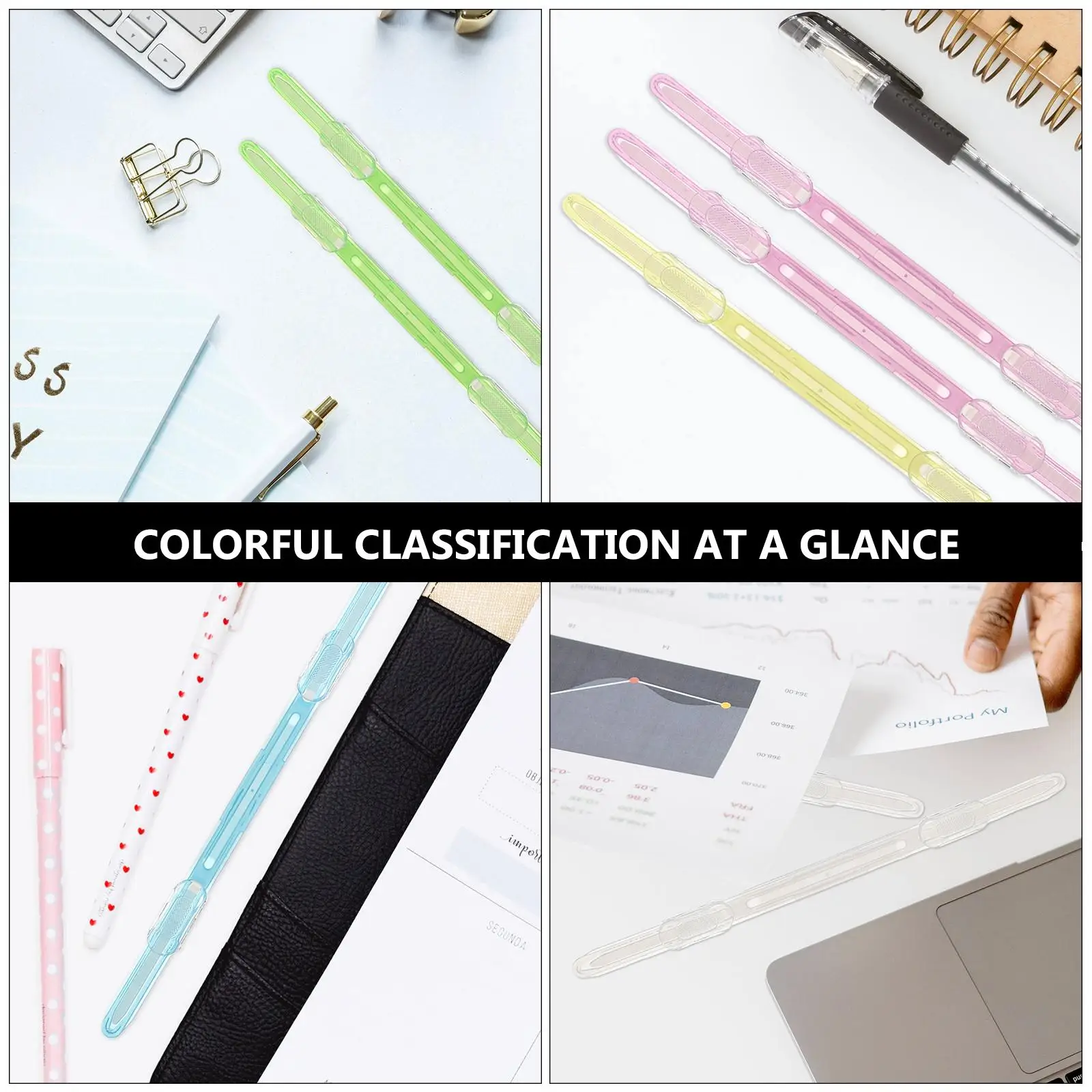20PCS Binder Colored Paper Fastener Loose-Leaf Clips Lightweight Office Supplies Plastic Bookbinding Stationery