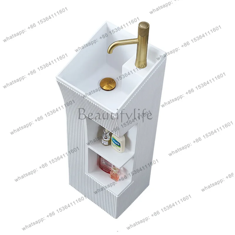 Column basin integrated floor-to-ceiling small apartment bathroom balcony creative washing table washbasin