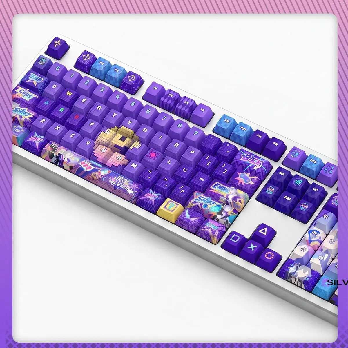 122 Keys Game Honkai: Star Rail Silver Wolf Suitable Various Computer Keycap PBT Thermal Sublimation Keycap Mechanical Keycap view 3