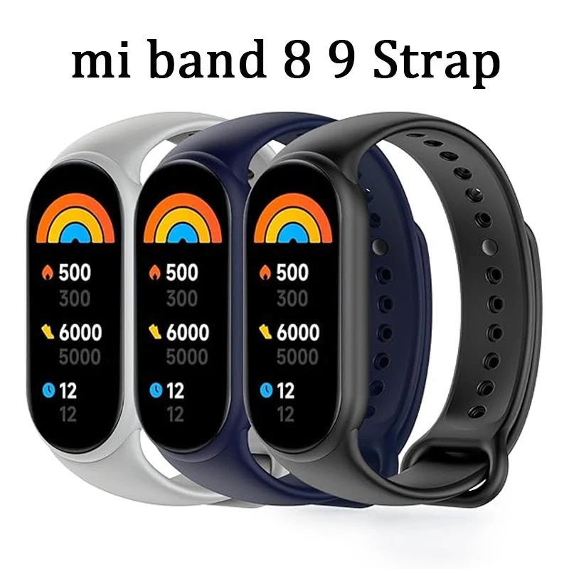 Ремешок силиконовый для Mi Band 8, сменный спортивный браслет для Xiaomi Mi Band 9 8