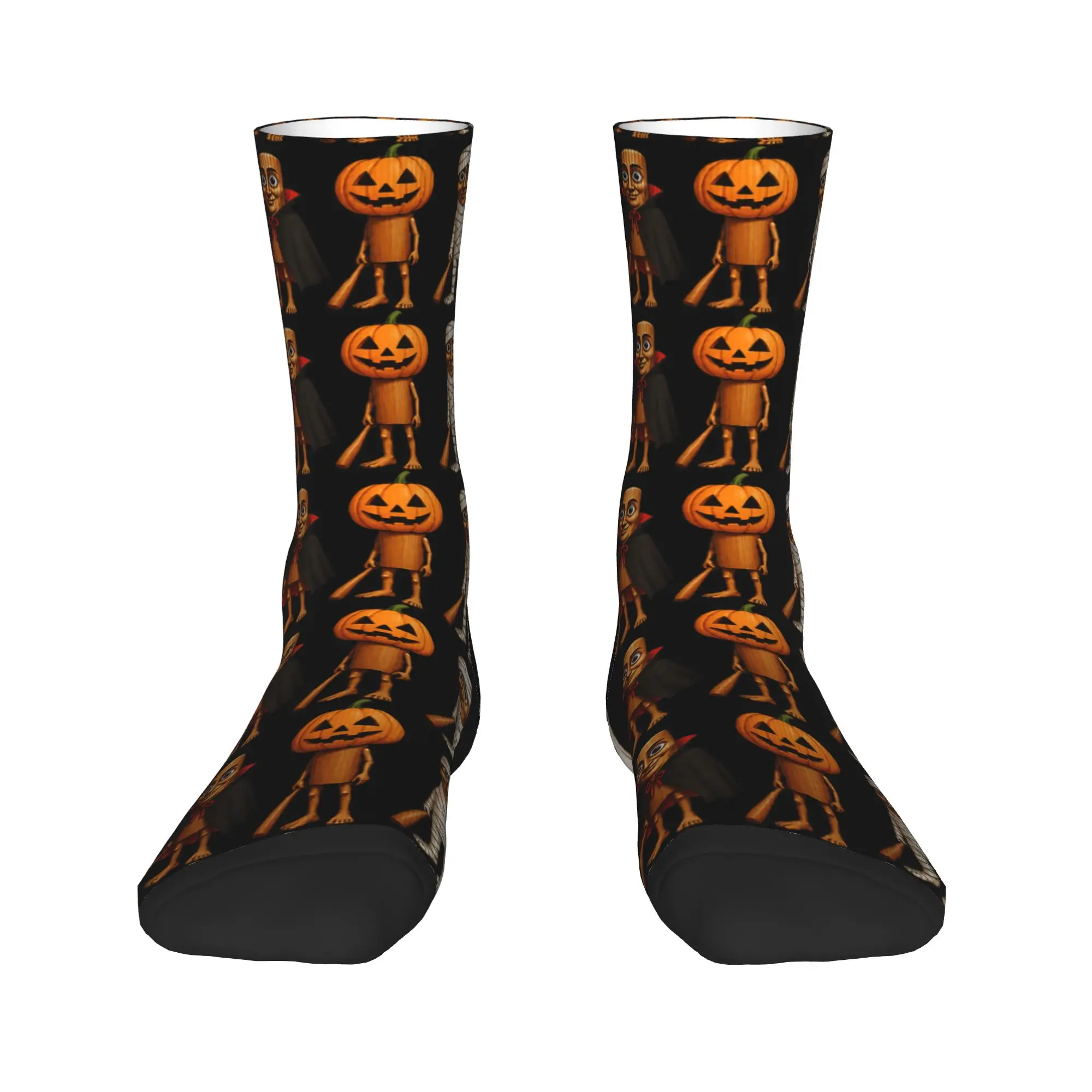 Funny Halloween Tung Sahur Pumpkin Skeleton Vampire Ghost Socks Design Stockings Anti Skid Men Socks Autumn  Skateboard Socks