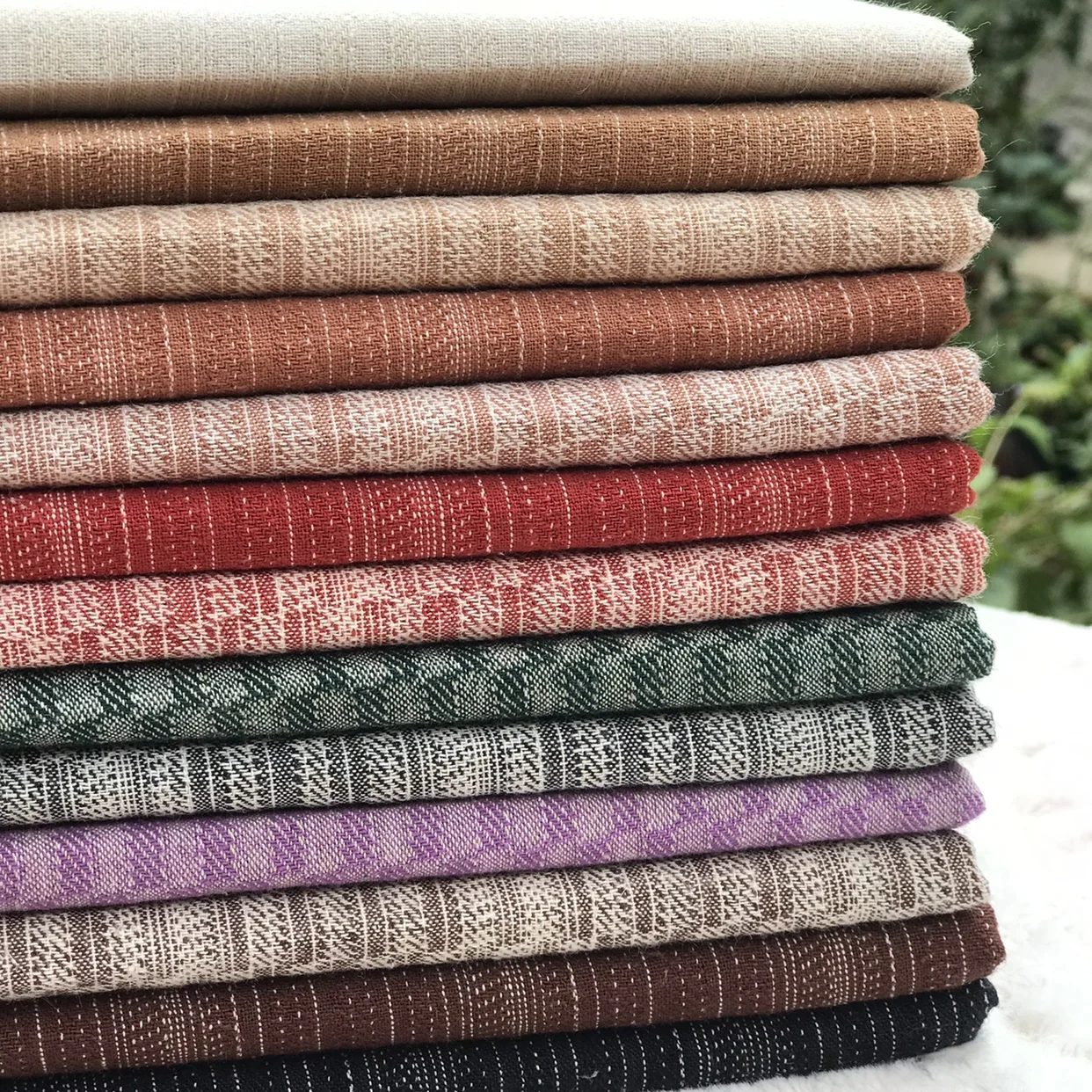 

Japanese Yarn Dyed Cotton Fabric Material for Clothes Telas Patchwork Yarn-dyed Fabric for Sewing Pillow Mat Cloth 50*140cm